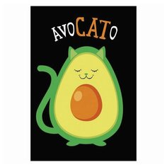 Блокнот с гелевой обложкой малый формат (110х145 мм) А6, 56 л., скоба, клетка, CENTRUM, "Avocato", 84238