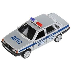 Машинка ТЕХНОПАРК LADA-21099 Спутник Полиция (21099-12SLPOL), 12 см, серебристый