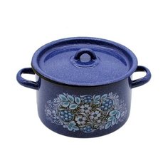 Кастрюля эмал.цил.1,5л син.с зерн. Голубика 1с15с/1 СтальЭмаль
