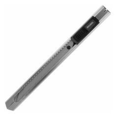 Нож канцелярский 9 мм BRAUBERG "Extra 30", металлический, лезвие 30°, автофиксатор, подвес, 237084