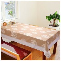 Скатерть Meiwa F-289 WH/BE, круглая 178 см, цвет бежевый