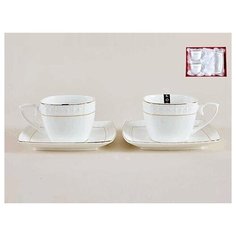 Набор чайный 2/4 240мл ф.квадр.п/у "Снежная королева" CS507009-A Коралл