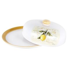 Блюдо д/блинов с крышкой 23см п/уп ZFC246-36 Коралл