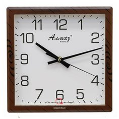 Часы настенные Алмаз квадрат коричневый