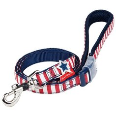 Поводок Japan Premium Pet "Английский стиляга" с функцией Антисрыв. Размер S. Цвет NAVY с красным