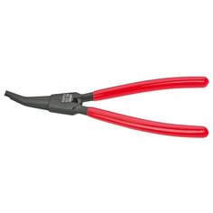 Щипцы для внешних подковообразных пружинных стопорных колец на валах, губки под углом с центрующим отверстием, min зазор на кольце 2.2 мм, 170 мм, для колец более d12 мм, в т.ч. для автомобильных карданных валов Knipex