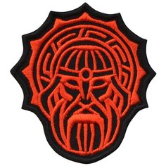 Нашивка (шеврон, патч) на липучке, Стежкофф, "Оберег Перун", 8х7 см, 1 штука