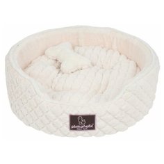 Лежак для животных круглый с косточкой PINKAHOLIC "Arctic Bed", бежевый, 46х46х16см (Южная Корея)