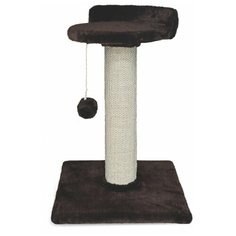 Когтеточка-столбик зверье МОЕ с полкой, сизаль, венге, 40х40х60 см Зверьё Моё