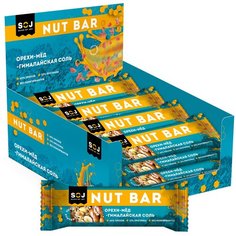 Ореховый батончик SOJ NUT BAR микс орехов мёд Гималайская соль (40гр * 16шт в наборе)
