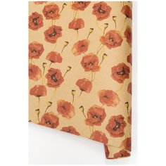 Набор 10 листов бумага Veld co 51189 крафт, маки, рулон