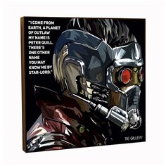 Картина постер интерьерная Супергерой Звёздный Лорд в стиле поп- арт комикс / Marvel / Декор квартиры, комнаты, детской, офиса / THE Gallery