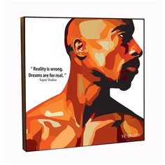 Картина постер интерьерная музыкант Тупак Шакур 2pac в стиле поп- арт / Декор квартиры, комнаты, детской, офиса, бара THE Gallery