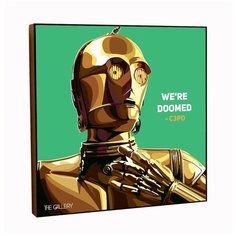 Картина постер интерьерная C3PO робот в стиле поп- арт / Star Wars / Звездные Войны / Декор квартиры, комнаты, детской, офиса THE Gallery