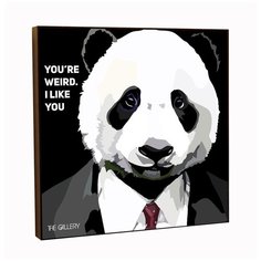 Картина постер интерьерная Деловая Панда в стиле поп- арт / Декор квартиры, комнаты, детской, офиса, бара THE Gallery