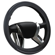 Оплетка на руль виниловая AZARD Объемный винил "M" (d=38см) /серый/