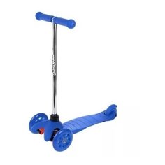 Самокат трехколесный "MobyKids" "Basic1.0" 120 PU, со светом (синий)