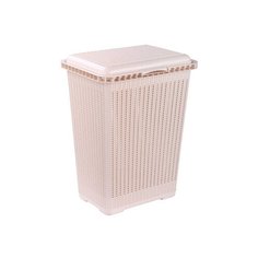 Корзина д/белья "Вязаное плетение" 25л (бежевый) М6904 (пластик) Башпласт