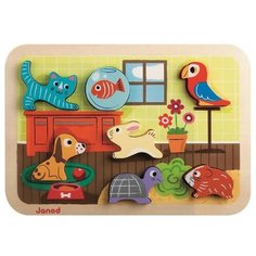 Рамка-вкладыш Janod Домашние питомцы (J07024), 7 дет.