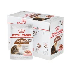 Влажный Корм Royal Canin Роял Канин Feline Health Nutrition Ageing +12 Gravy Для Пожилых Кошек Старше 12 Лет Аппетитные Кусочки в Соусе 85 гр х 12шт