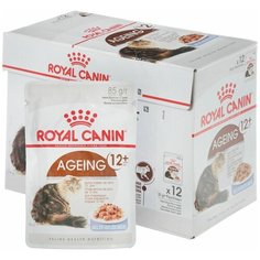 Влажный Корм Royal Canin Роял Канин Для Пожилых Кошек Старше 12 Лет Аппетитные Кусочки в Желе Feline Health Nutrition Ageing 12+ Jelly 85 гр х 12шт
