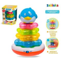 Пирамидка музыкальная "Пингвин", световые эффекты, работает от батареек Zabiaka