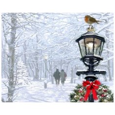 Фонарь в зимнем парке / Картина по номерам / Картина красками / Подарок своими руками Colibri
