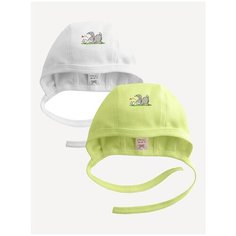 Чепчик Наша мама размер 42-44(74), белый/салатовый