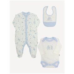 Комплект одежды Наша мама размер 68, белый/голубой