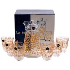 Набор Luminarc Sofya Gold кувшин + стаканы 7 предметов прозрачный/золотистый