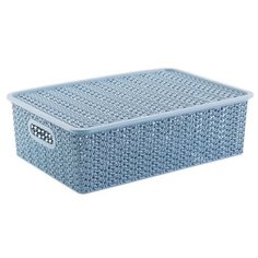 Корзина для хранения С крышкой "вязь" 7,5 Л 35*24,5*10,5 СМ (голубая норка) "виолет" Violet