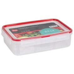 Bora Plastik Контейнер с 6 секциями BO892, 18x25.8 см, прозрачный/красный