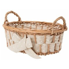Корзина декоративная с ручками "Бантик", Д300 Ш200 В110, натуральный Natural House