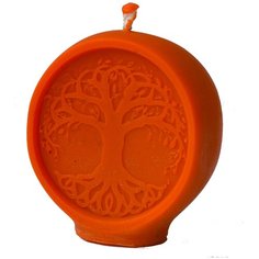 Свеча из воска "Древо жизни" в оранжевом цвете (2шт)