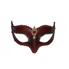 Венецианская маска Volpina, бордовая с тесьмой (13610) Giacometti
