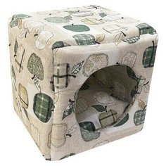 Лежанка - домик для животных ANTEPRIMA Basic "Apple", бежево-зелёный, (32х32х32см) (Италия)