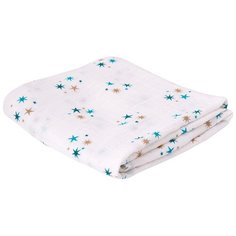 Пеленка муслиновая 120х120, "Звезды", бирюзовый Baby Nice