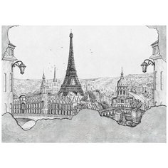 Фотообои Зарисовка Парижа Модный Дом
