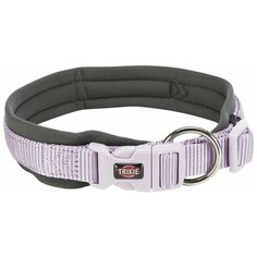 Ошейник Trixie Premium Светло-лиловый графит с неопреновой подкладкой для собак (M-L: 42-48 см х 20 мм, Светло-лиловый/графит)