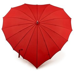L909-024 Red (Сердце) Зонт женский трость Fulton