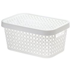 Коробка с крышкой 1,5л 19х13х9см (пирула белый) Idea (М Пластика)