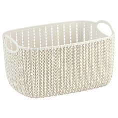Корзина 4 литра 13х17х24см пластик белый ротанг Idea (М Пластика)