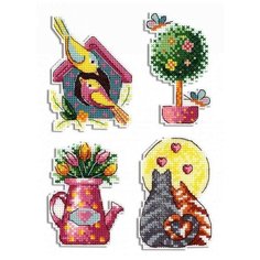 Набор для вышивания жар-птица арт.Р-578 Времена года.Весна.Магниты 7х9 см