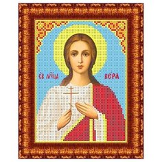 Набор для вышивания бисером каролинка арт. КБИН-5015(ч) Св.Муч.Вера 12,8х16,8 см