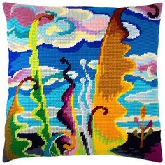 Подушка полукрестом чарiвниця арт. V244 Абстракция небо 40х40 см Brvsk