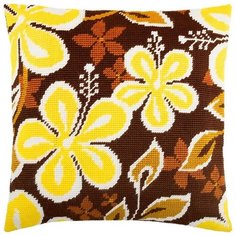 Подушка полукрестом чарiвниця арт. V229 Желтые цветы 40х40 см Brvsk