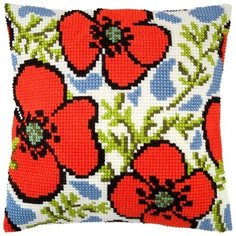 Подушка крестом чарiвниця арт. Z72 Маки 40х40 см Brvsk