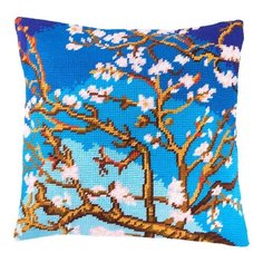 Подушка полукрестом чарiвниця арт. V160 Цветущий миндаль 40х40 см Brvsk