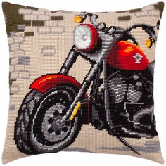 Подушка полукрестом чарiвниця арт. V304 Мотоцикл 40х40 см Brvsk