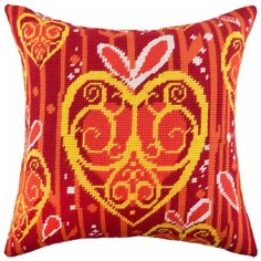 Подушка полукрестом чарiвниця арт. V180 Огненное сердце 40х40 см Brvsk